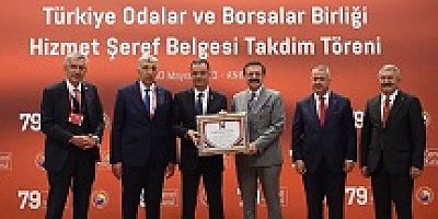 Kandemir'e Hizmet Şeref Belgesi