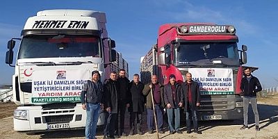 UŞAK DAMIZLIK SIĞIR YETİŞTİRİCİLERİ BİRLİĞİNDEN DEPREM BÖLGESİNE YARDIM