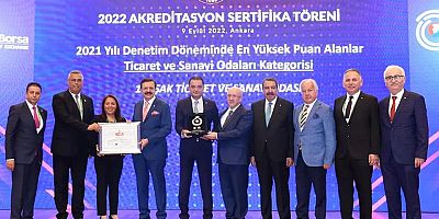 UTSO 2021 YILI AKREDİTASYON DENETLEMESİNDE TİCARET ve SANAYİ ODALARI ARASINDA EN YÜKSEK PUANI ALARAK TÜRKİYE 1. OLDU